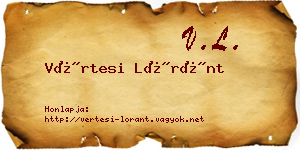 Vértesi Lóránt névjegykártya